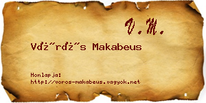 Vörös Makabeus névjegykártya